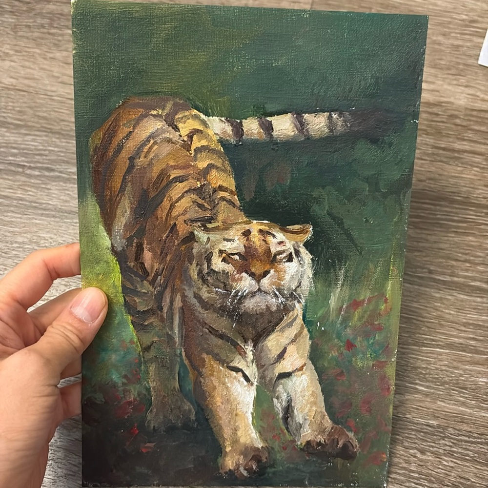 Oil painting big cat